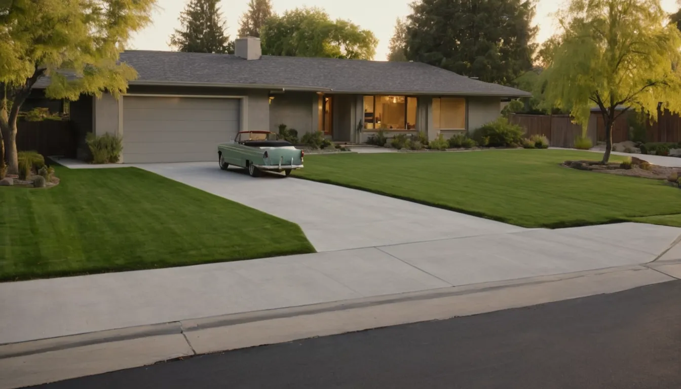 A freshly poured concrete driveway beside a frame house in St. Louis